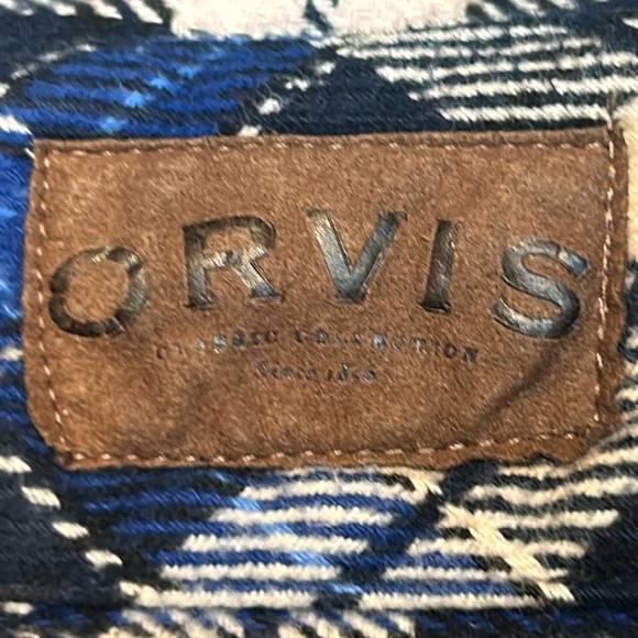 Orvis Blue Plaid Heavy Weight Cotton Flannel Shirt Men’s size XL - Picture 4 of 16